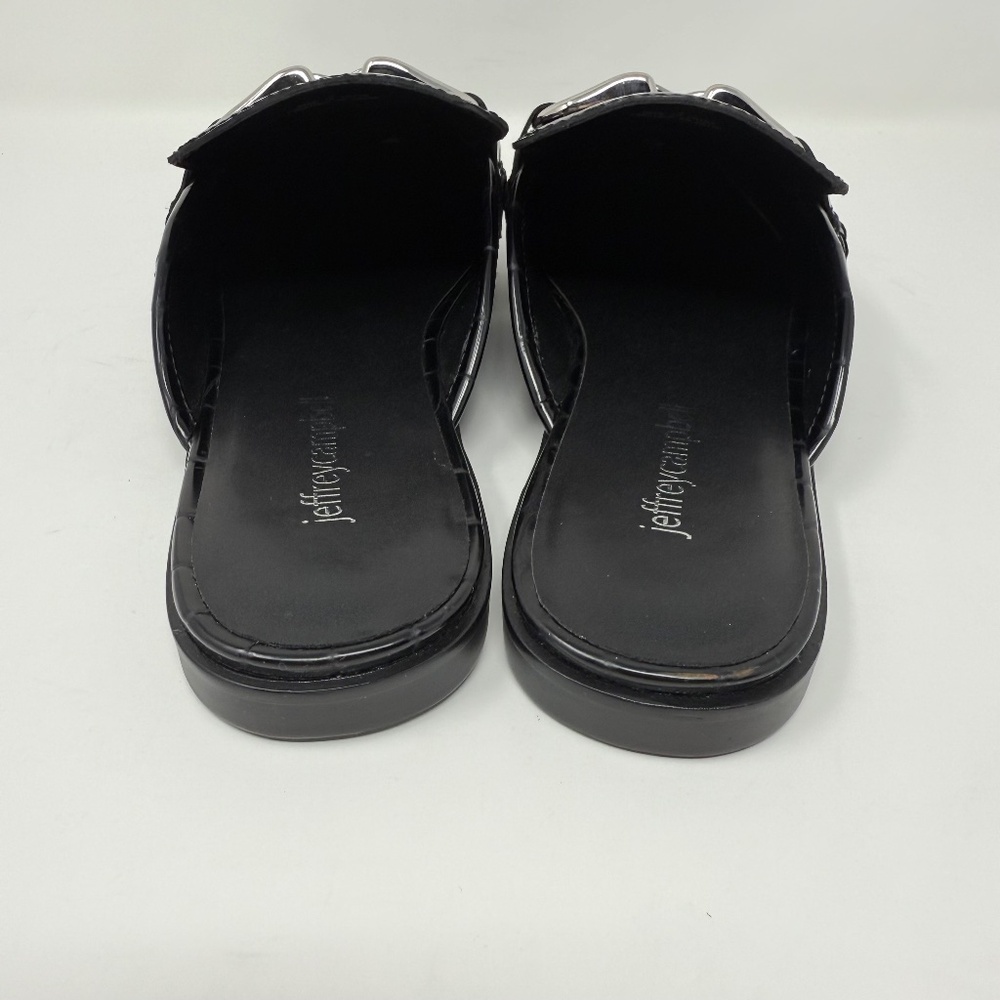 New Jeffrey Campbell Moment Mule Black Croco Silver Sz 9 - Picture 4 of 11